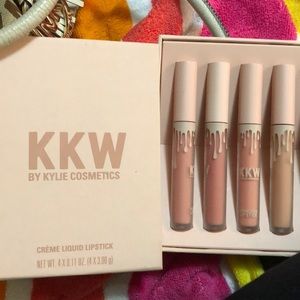 KKW liquid lipstick set.